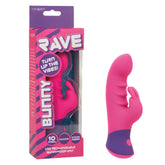 Rave Bunny Pink Silicone Dual-Action Massager with 10 Speeds USB Rechargeable Waterproof IPX7 VIBRATORS-RABBIT